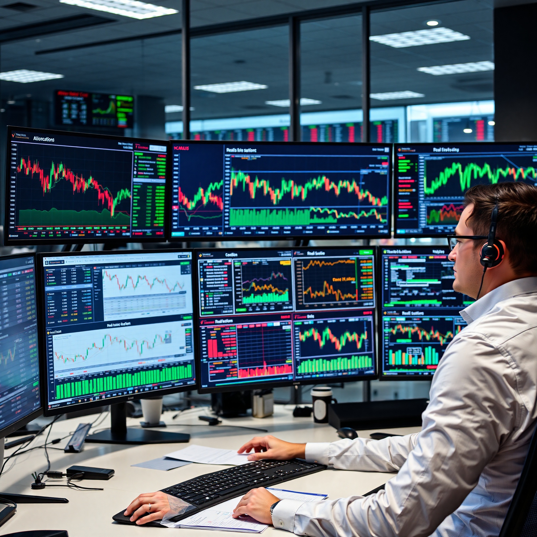 Investment portfolio diversification chart showing balanced allocation across stocks bonds and real estate assets