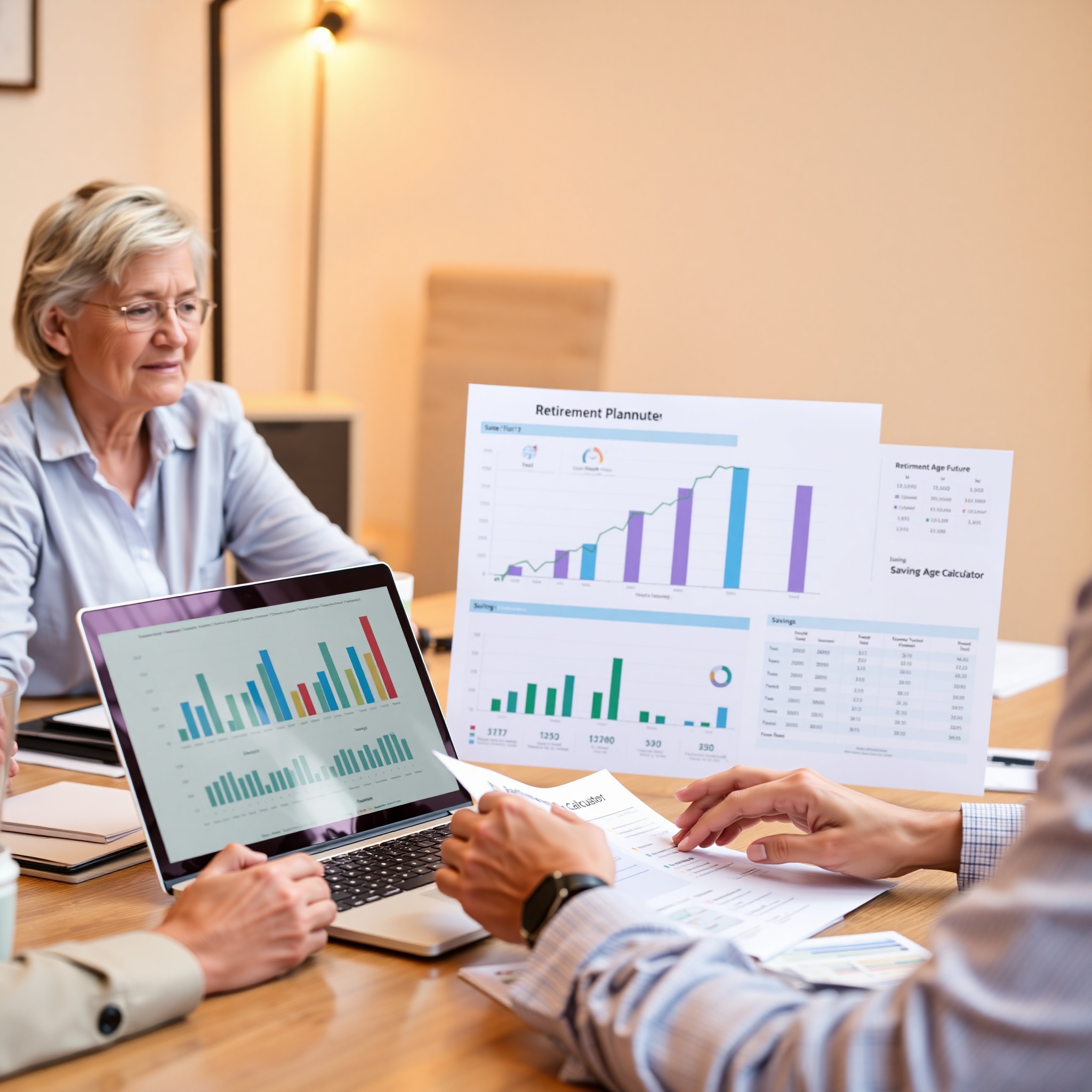 Early retirement planning with compound interest visualization and long-term savings growth